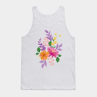 Watercolor Floral Art Tank Top